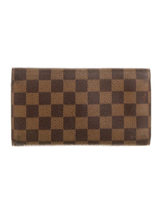 Louis Vuitton 2003 Damier Ebene Pattern Sarah Wallet