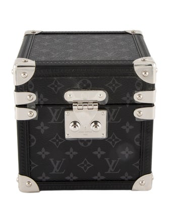 Louis Vuitton Monogram Eclipse Trunk Table Clock