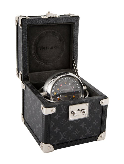 Louis Vuitton Monogram Eclipse Trunk Table Clock