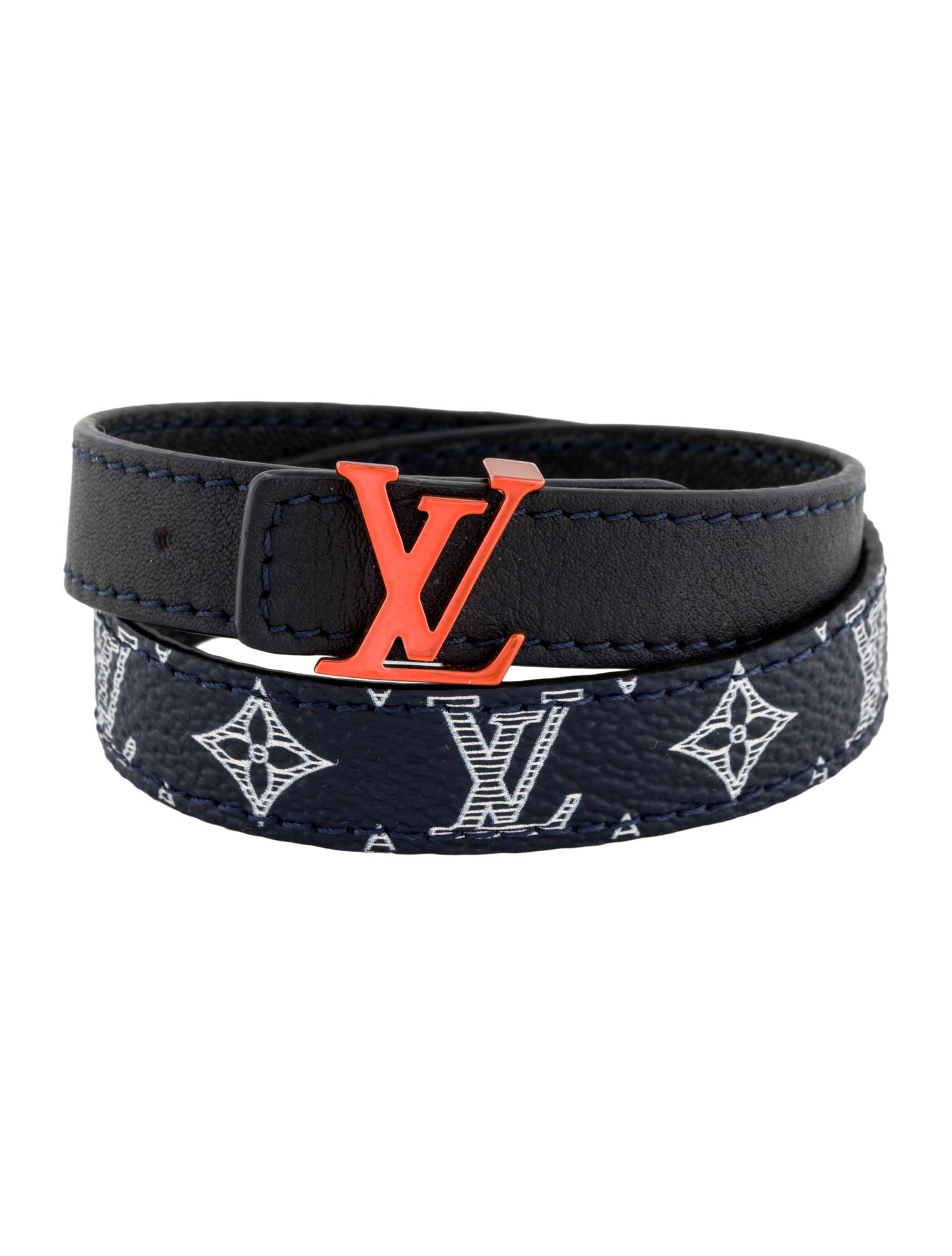 Louis Vuitton Leather LV Double Wrap Bracelet