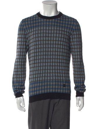 Louis Vuitton Plaid Print Crew Neck Pullover