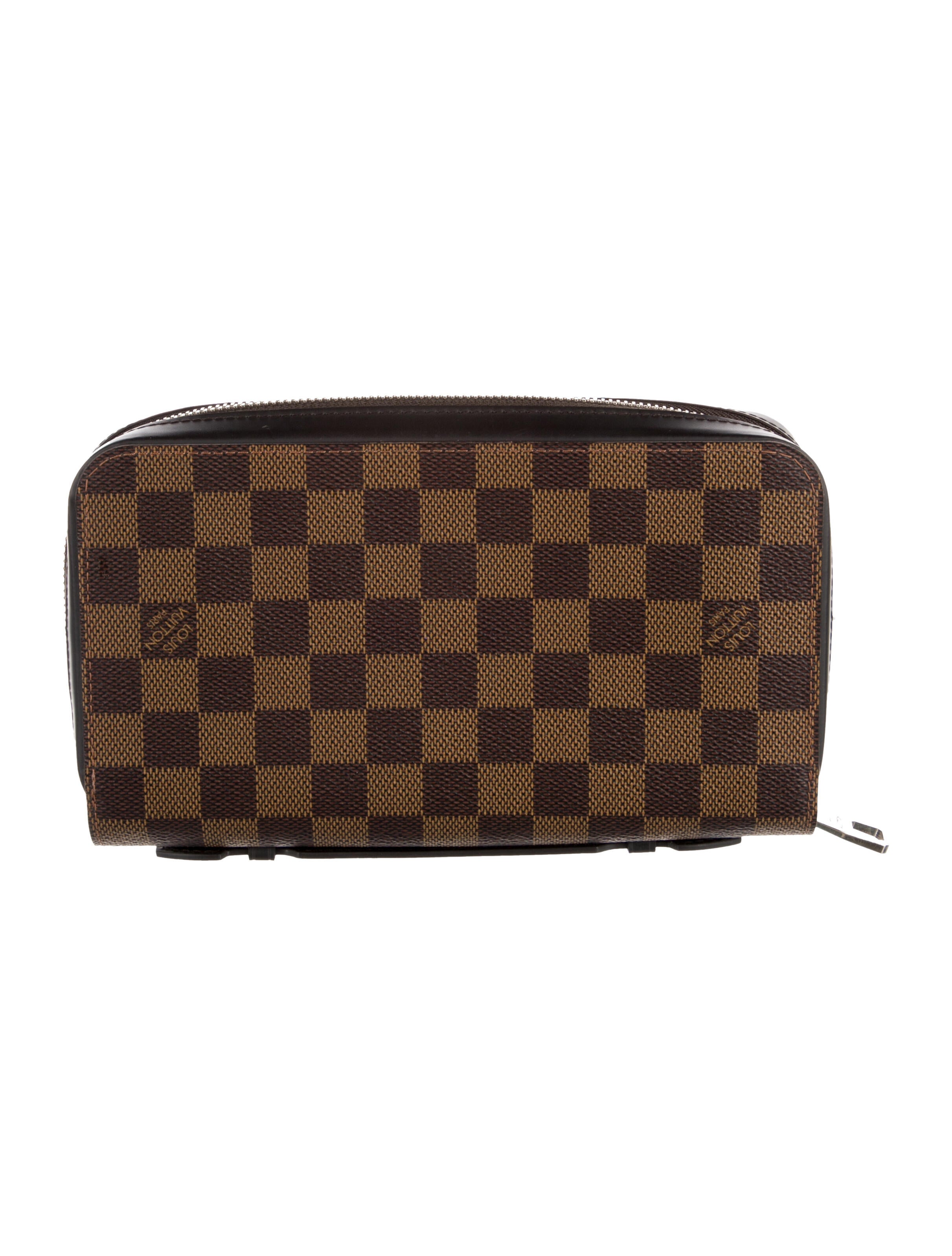 Louis Vuitton Damier Ebene Pattern Coated Canvas Zippy Wallet