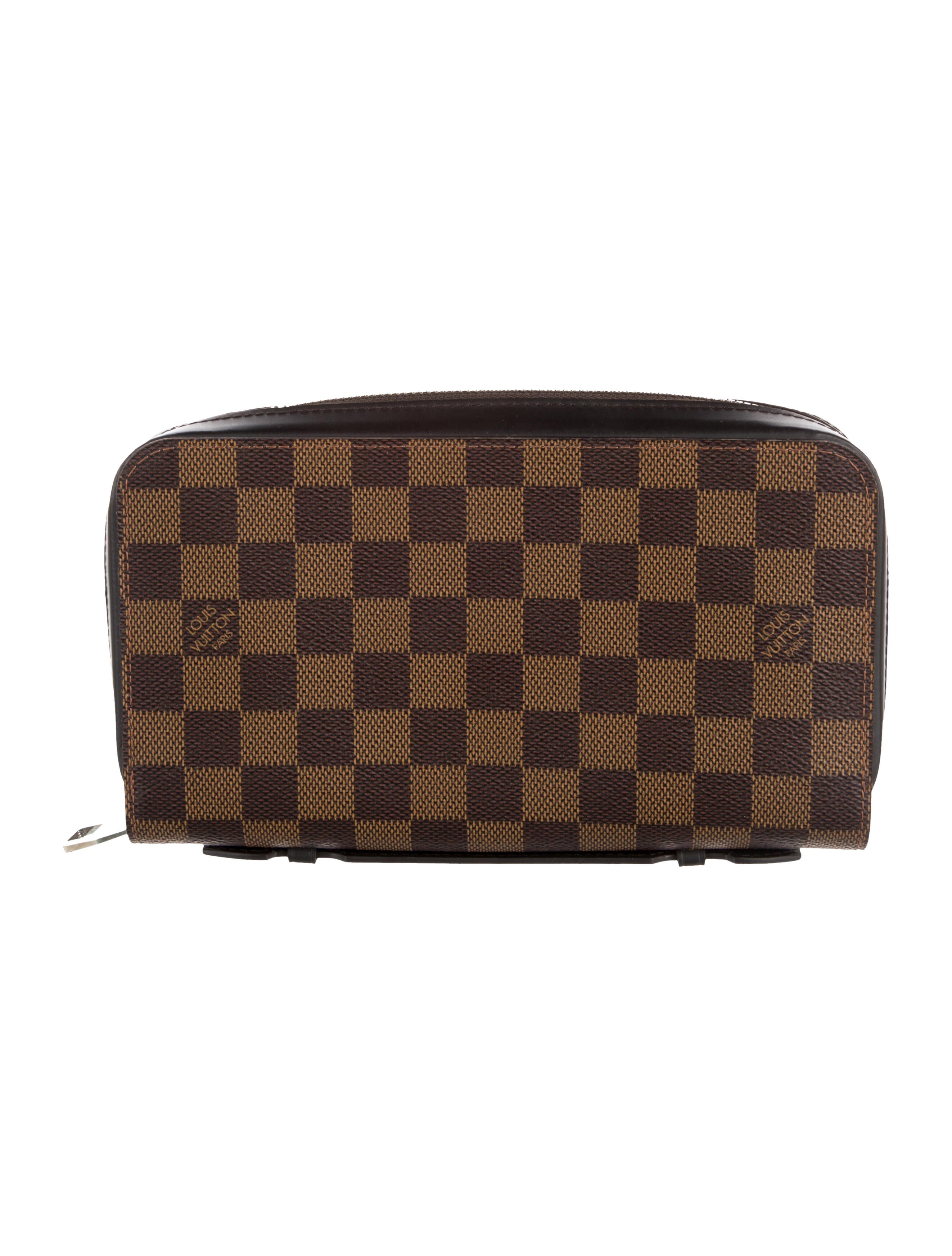 Louis Vuitton Damier Ebene Pattern Coated Canvas Zippy Wallet