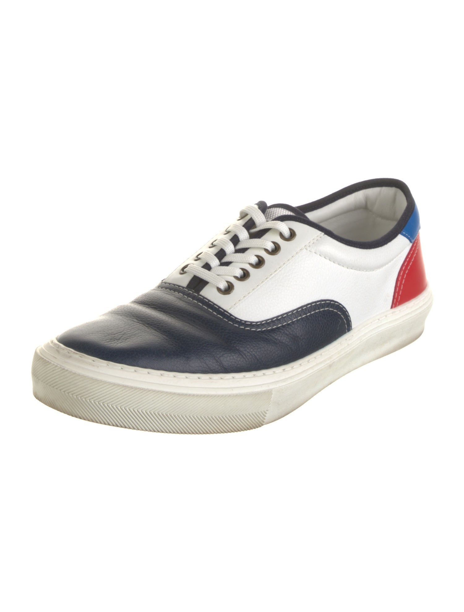 Louis Vuitton Leather Colorblock Pattern Sneakers
