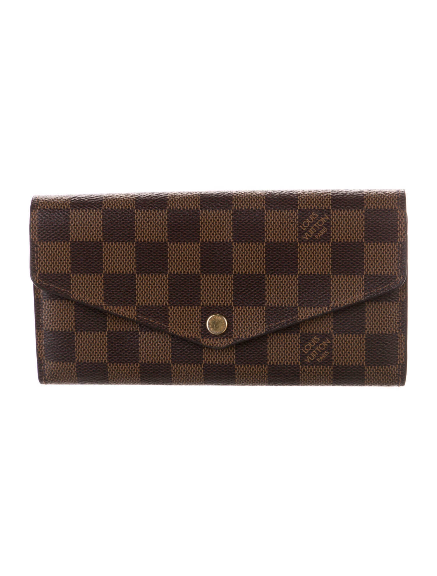 Louis Vuitton Damier Ebene Pattern Coated Canvas Sarah Wallet