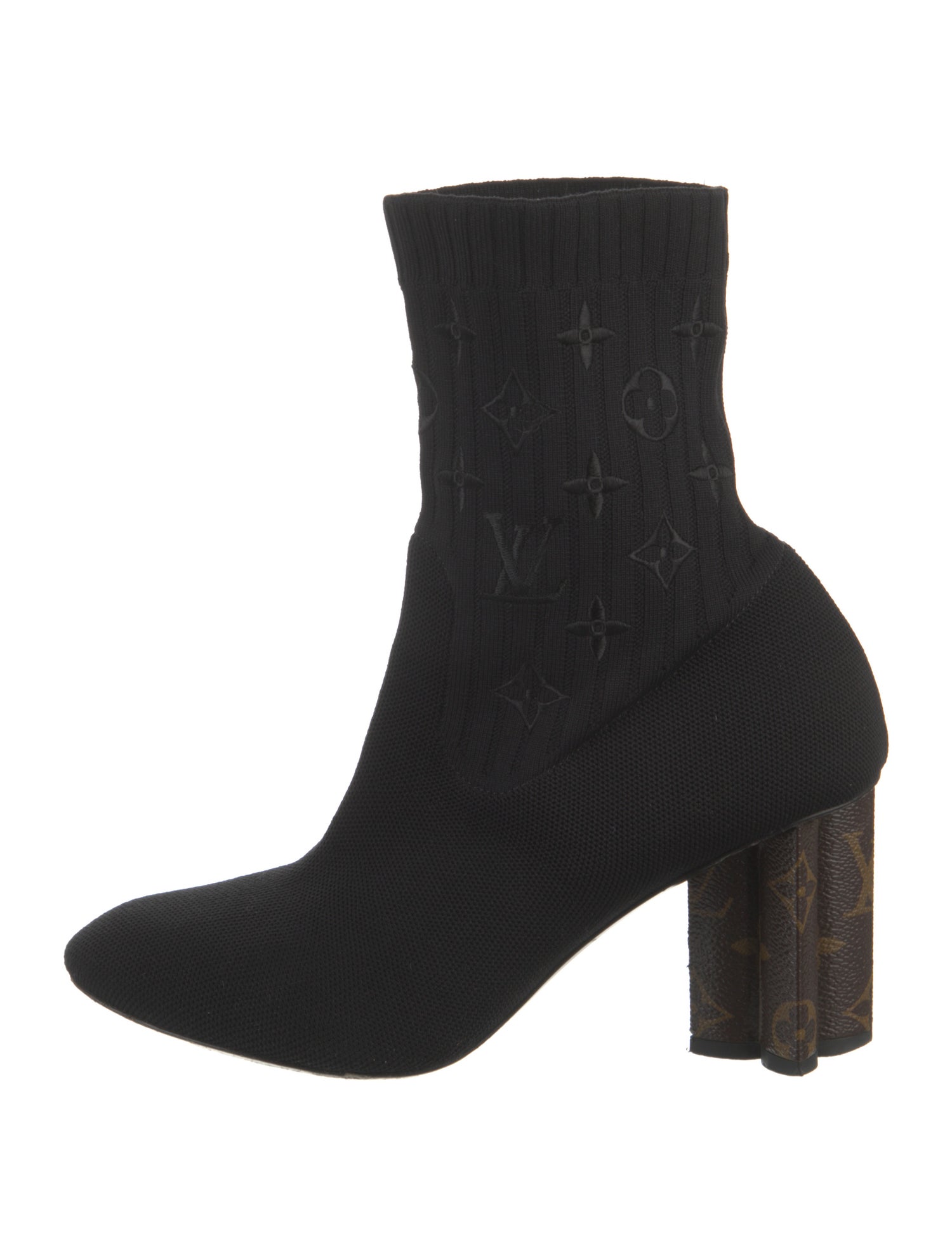 Louis Vuitton LV Monogram Embroidered Accent Sock Boots