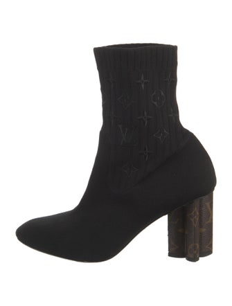 Louis Vuitton LV Monogram Embroidered Accent Sock Boots