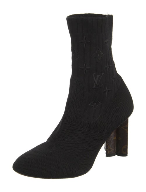 Louis Vuitton LV Monogram Embroidered Accent Sock Boots