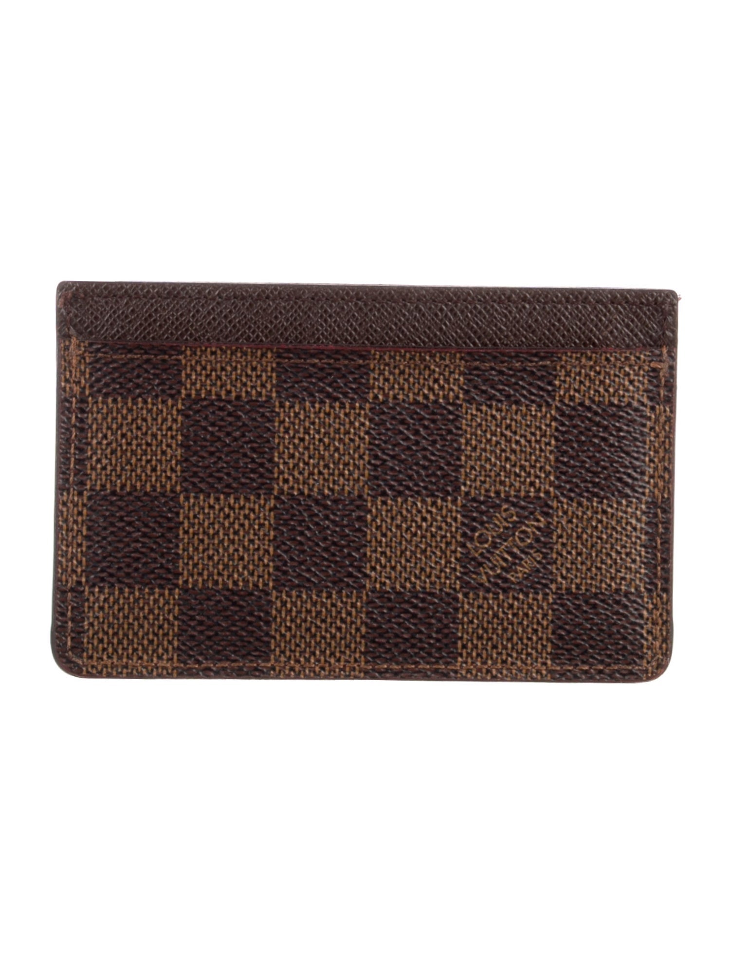 Louis Vuitton Damier Ebene Pattern Coated Canvas Card Case