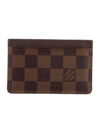 Louis Vuitton Damier Ebene Pattern Coated Canvas Card Case