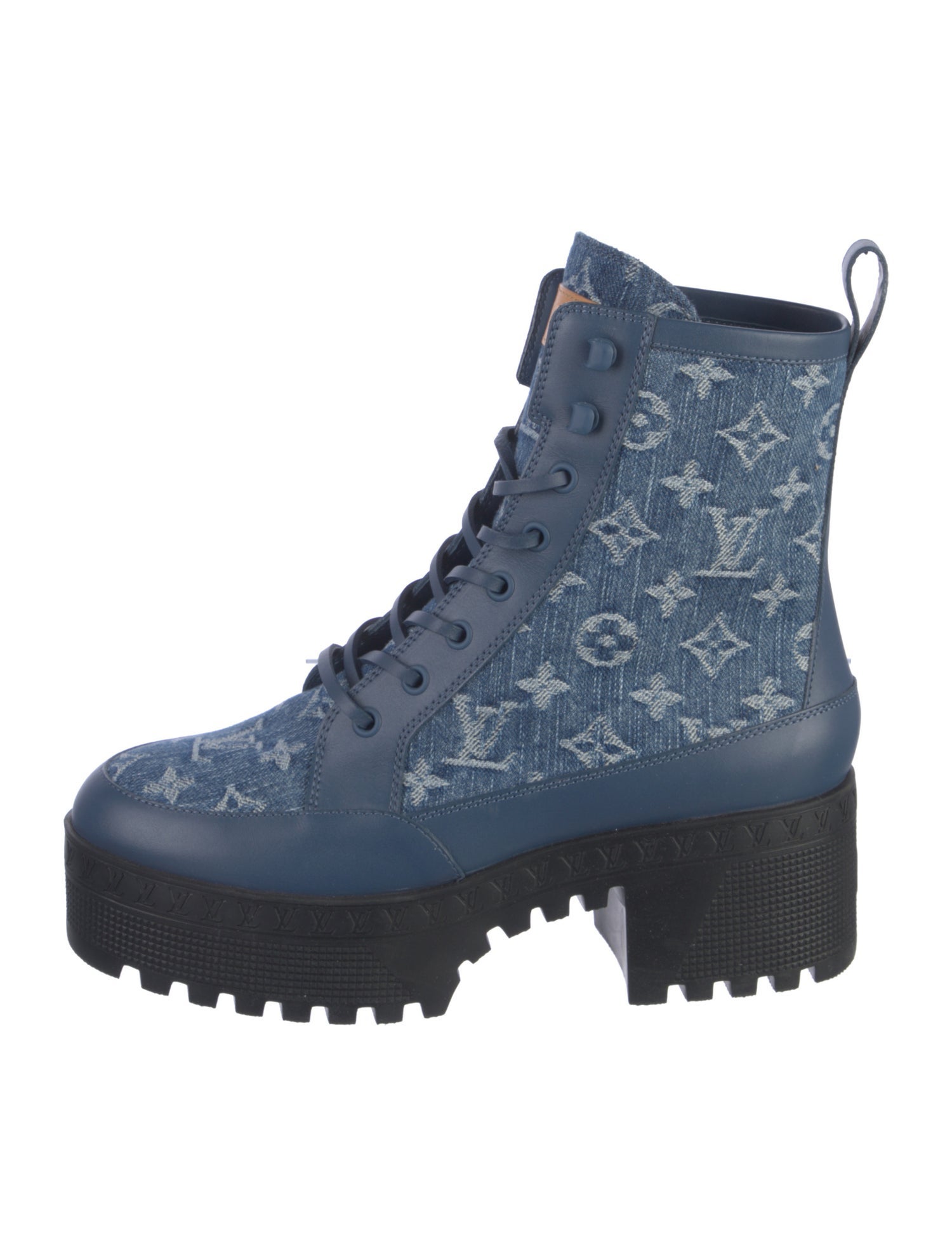 Louis Vuitton LV Monogram Denim Combat Boots