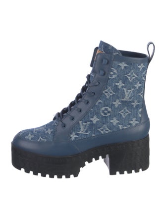 Louis Vuitton LV Monogram Denim Combat Boots