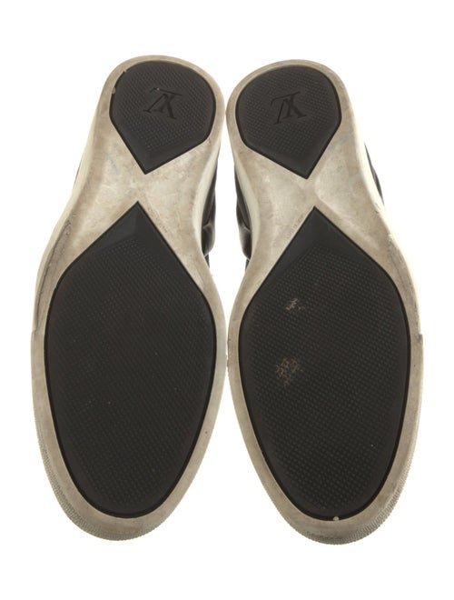 Louis Vuitton Damier Graphite Pattern Leather Trim Embellishment Loafers