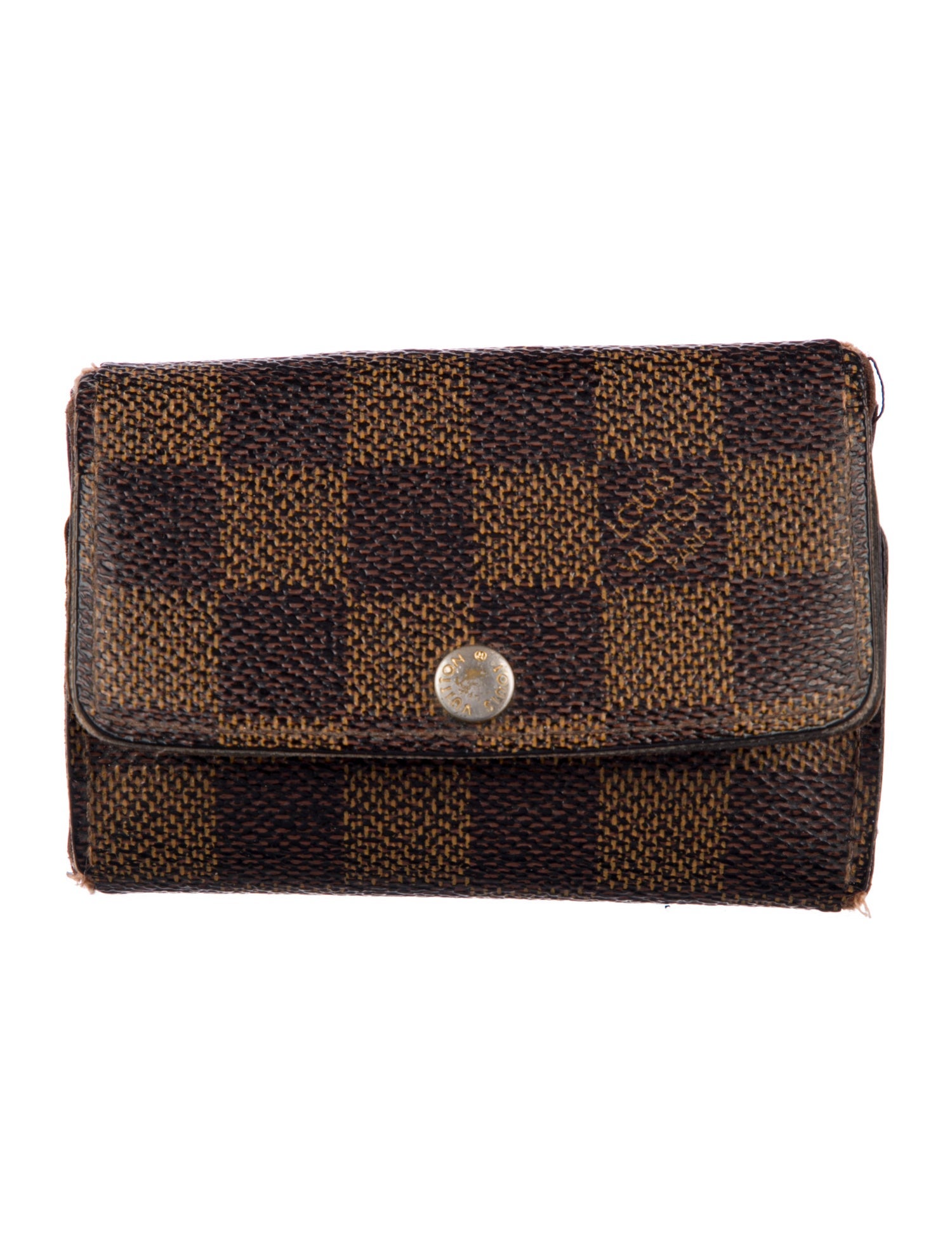 Louis Vuitton Damier Ebene Pattern Coated Canvas Coin Pouch