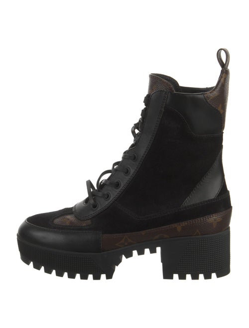Louis Vuitton LV Monogram Suede Combat Boots