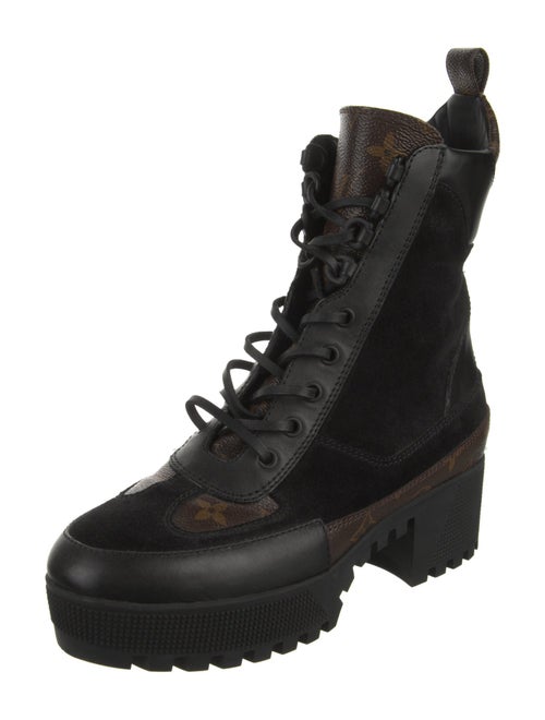 Louis Vuitton LV Monogram Suede Combat Boots