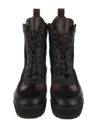 Louis Vuitton LV Monogram Suede Combat Boots