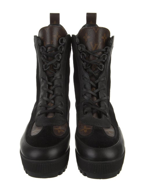 Louis Vuitton LV Monogram Suede Combat Boots