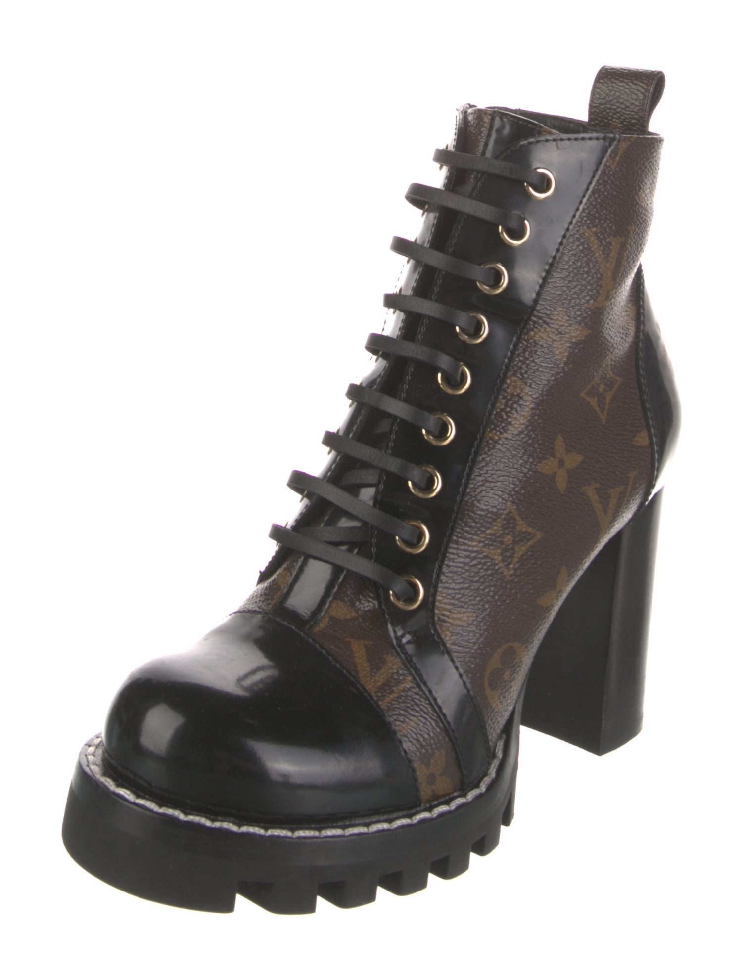 Louis Vuitton LV Monogram Lace-Up Boots
