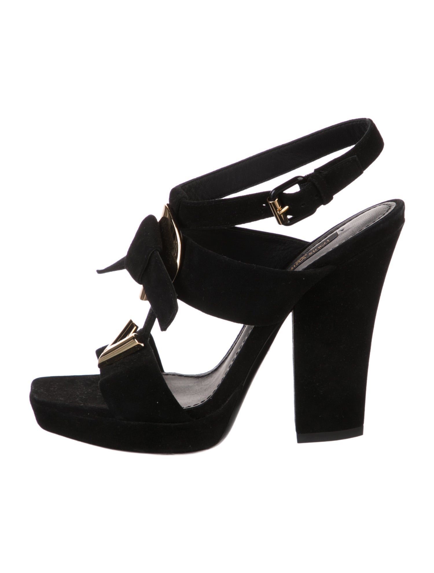 Louis Vuitton LV Monogram Suede Slingback Sandals