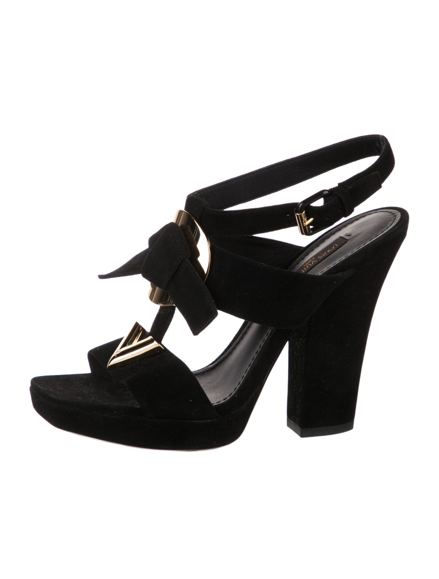 Louis Vuitton LV Monogram Suede Slingback Sandals