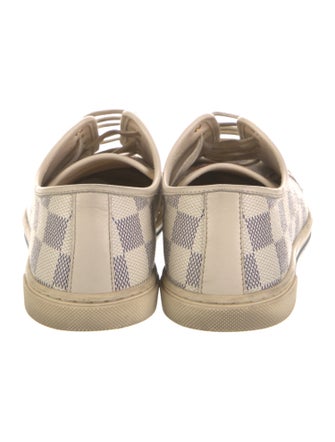 Louis Vuitton Damier Azur Pattern Leather Trim Embellishment Sneakers
