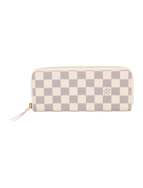 Louis Vuitton Damier Azur Pattern Coated Canvas Clemence Wallet