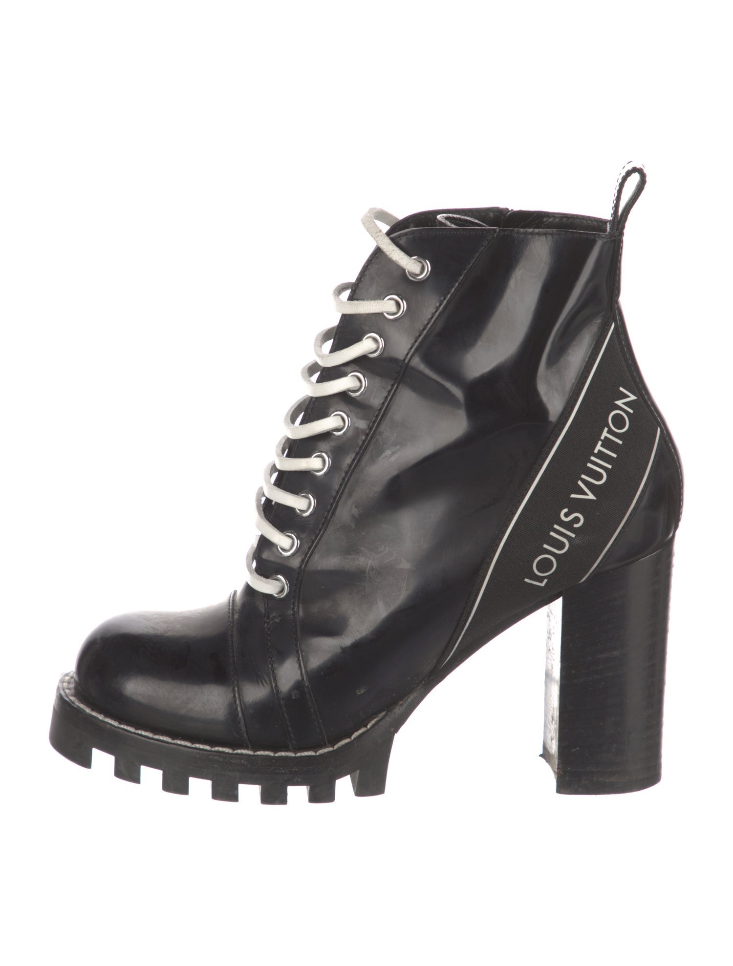 Louis Vuitton Patent Leather Combat Boots