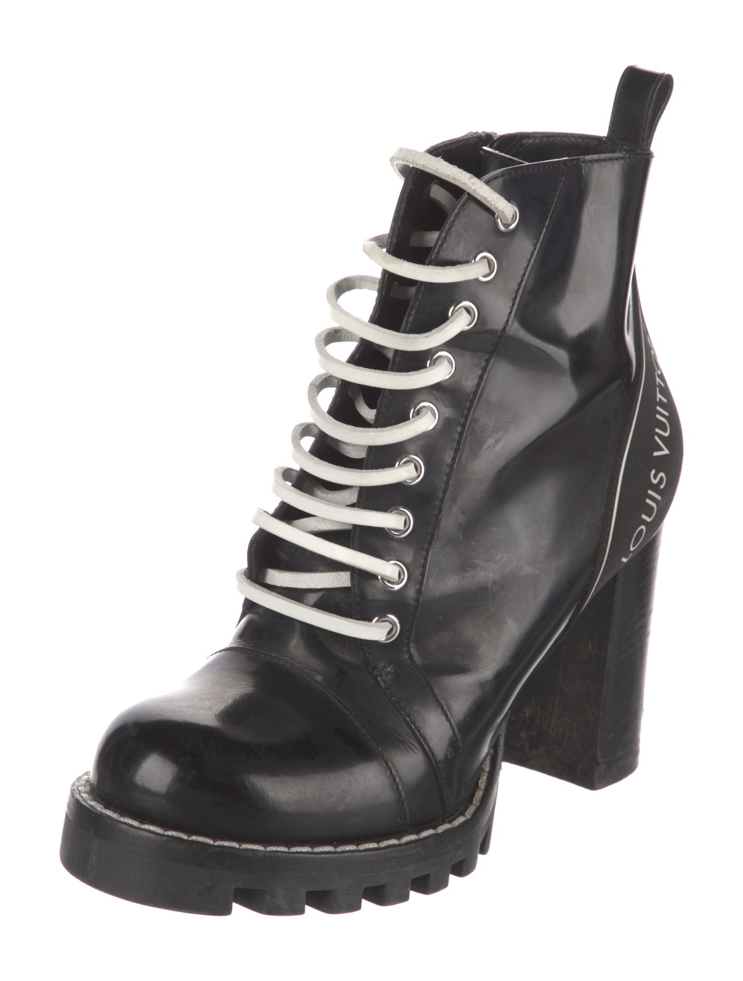 Louis Vuitton Patent Leather Combat Boots