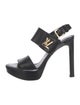 Louis Vuitton Signature Logo Leather Slingback Sandals
