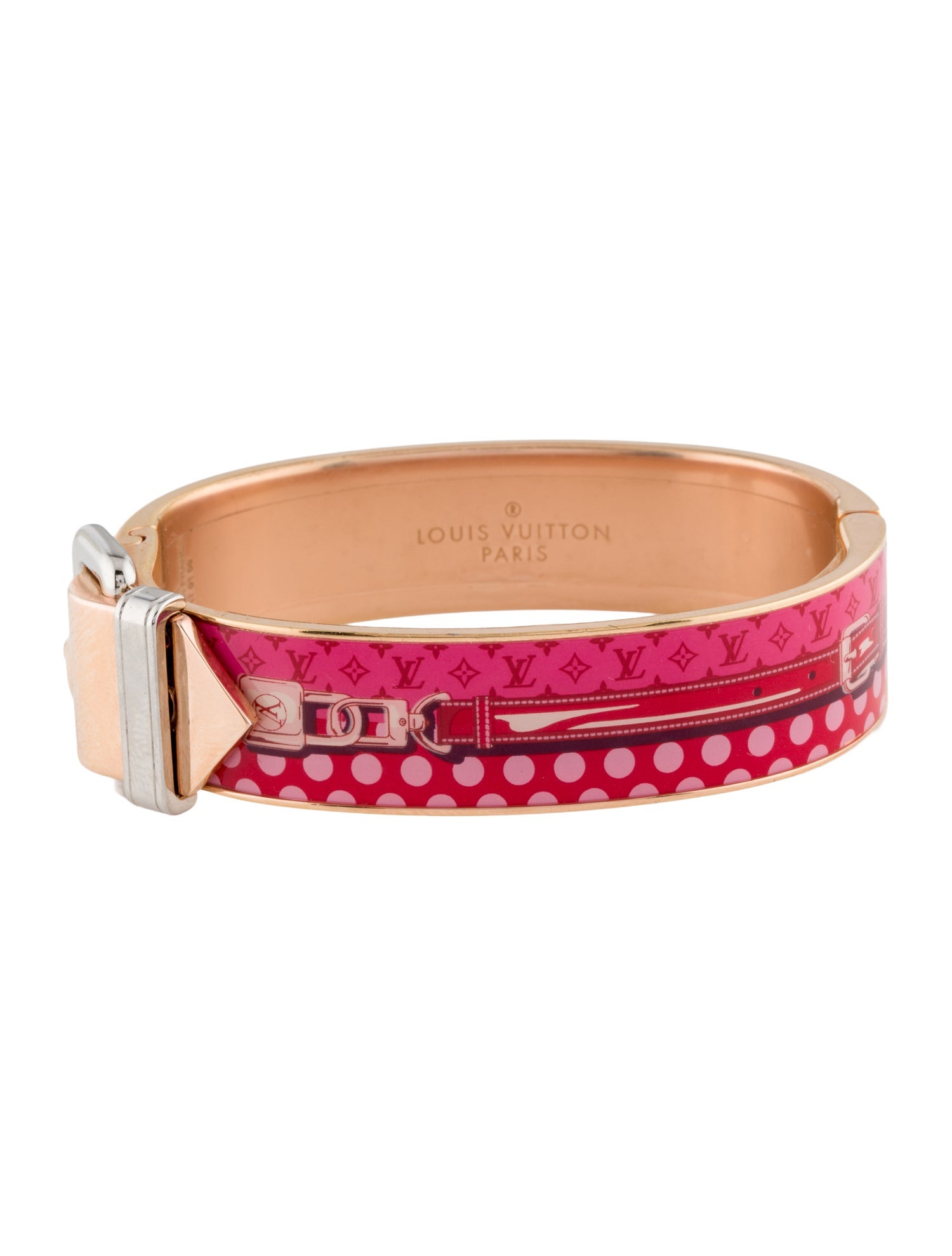 Louis Vuitton Enamel Monogram Confidential Bangle Bracelet