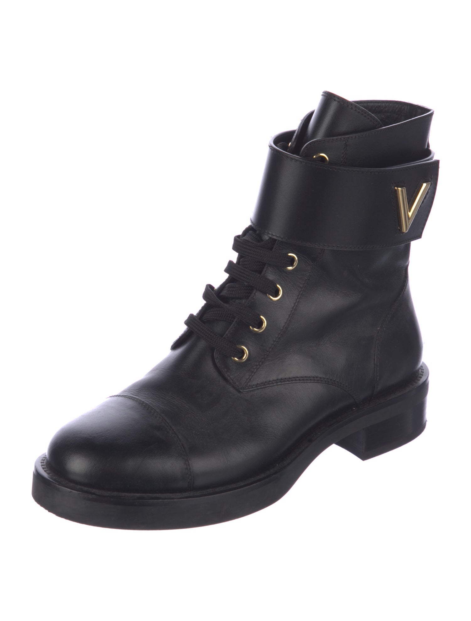 Louis Vuitton Leather Combat Boots