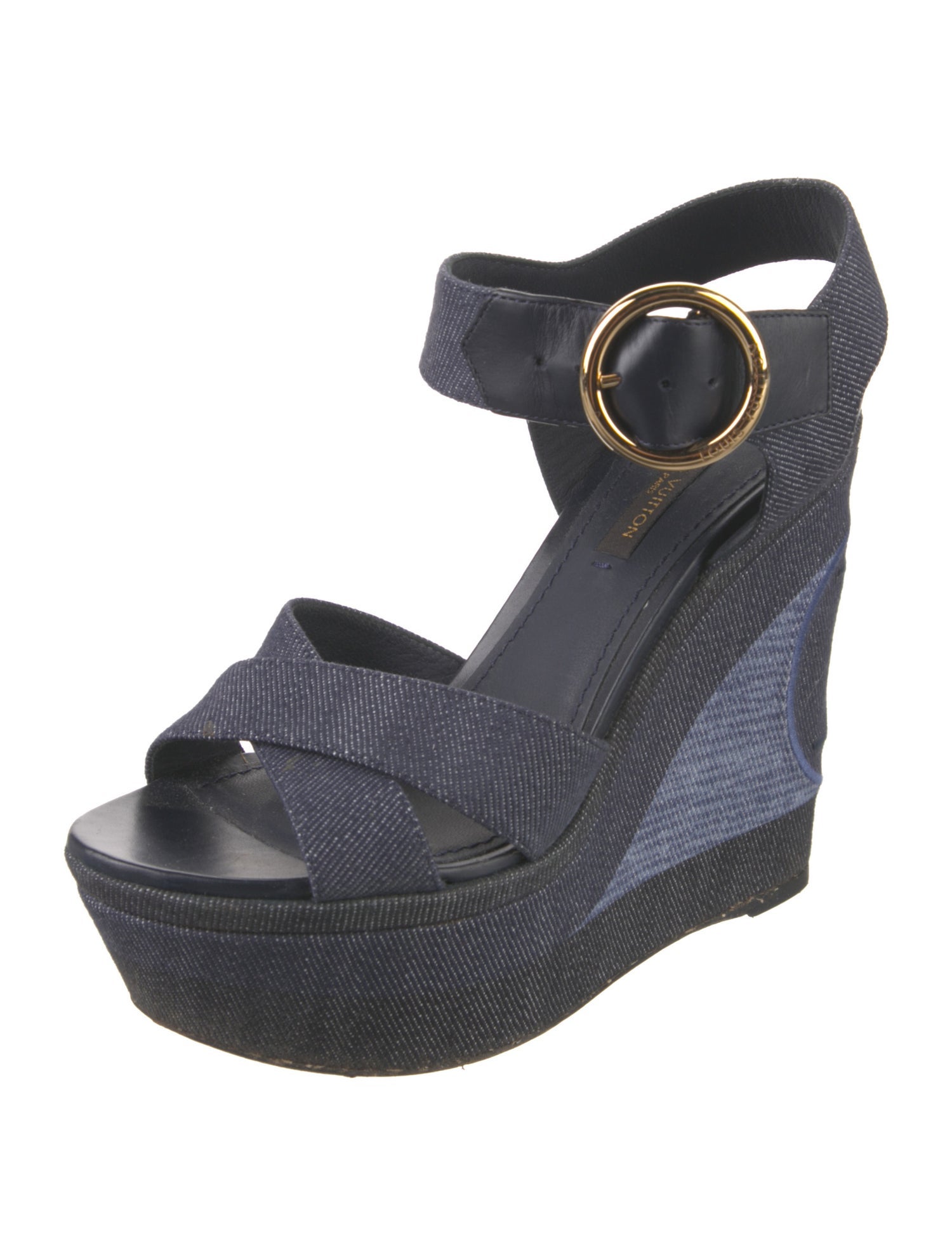 Louis Vuitton Denim Colorblock Pattern Espadrilles