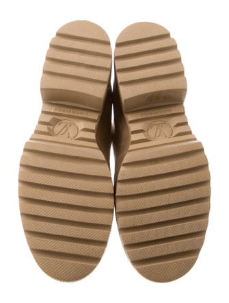 Louis Vuitton LV Monogram Leather Trim Embellishment Combat Boots