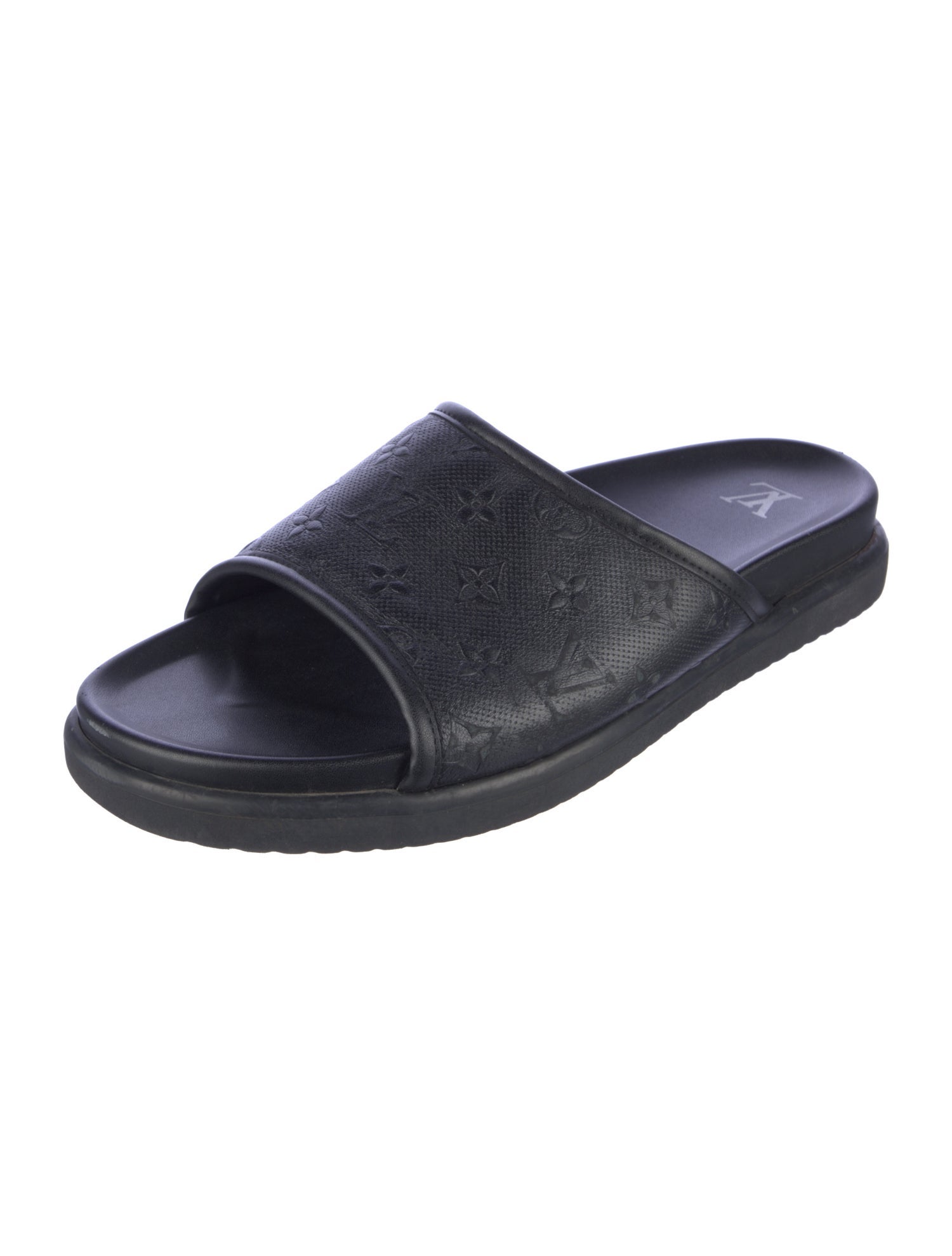 Louis Vuitton LV Monogram Leather Slides