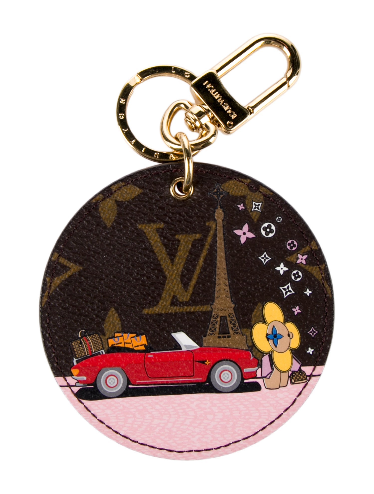 Louis Vuitton 2019 Monogram Illustrè Christmas Paris Vivienne Bag Charm Keychain
