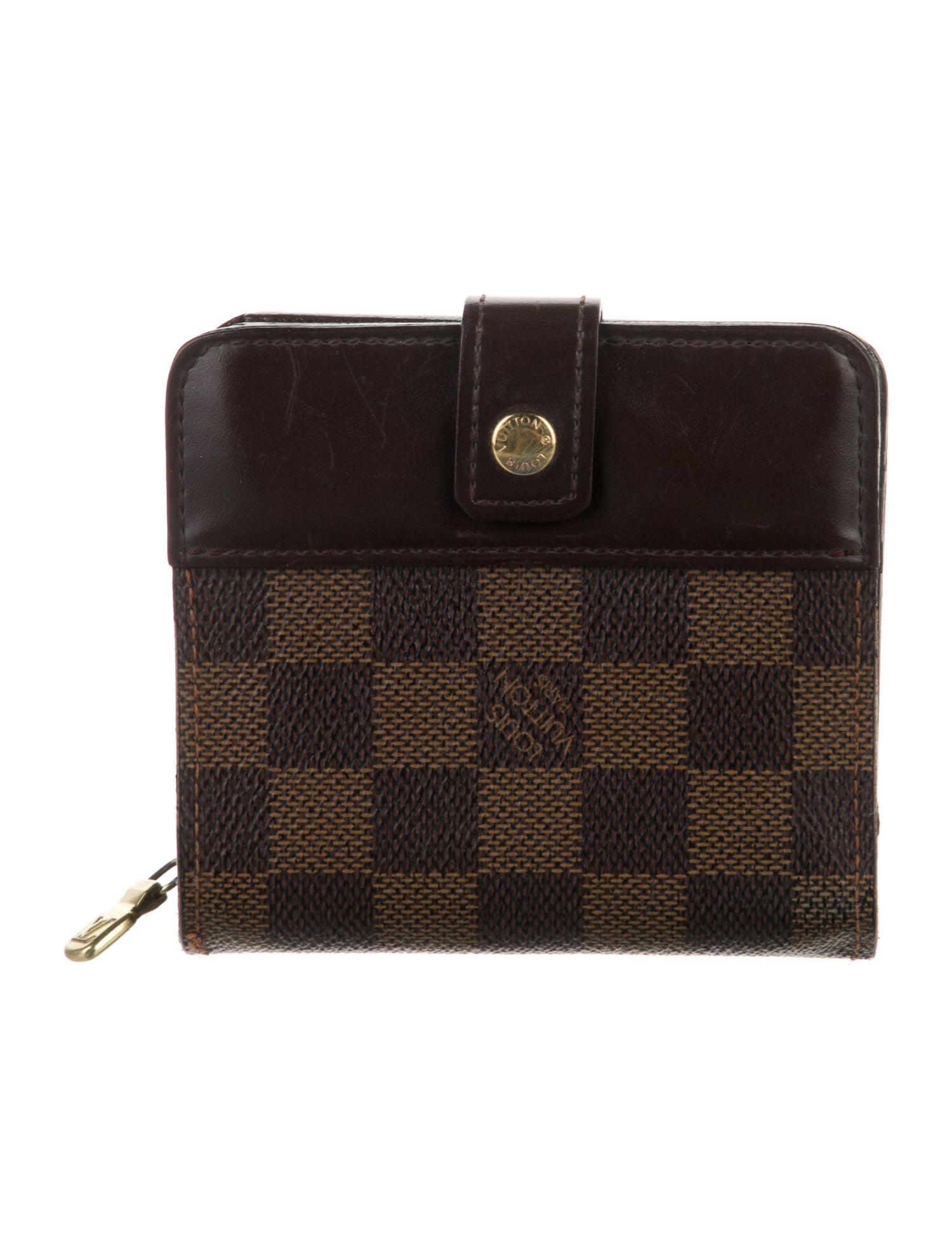 Louis Vuitton Damier Ebene Pattern Coated Canvas Zippy Compact Wallet