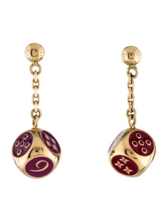 Louis Vuitton Enaml Dice Drop Earrings
