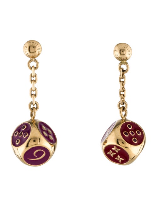 Louis Vuitton Enaml Dice Drop Earrings