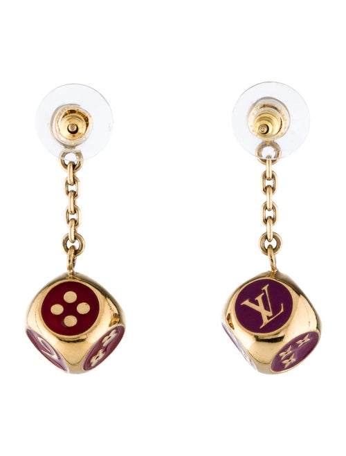 Louis Vuitton Enaml Dice Drop Earrings