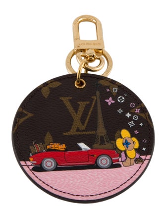 Louis Vuitton 2019 Monogram Illustre Christmas Paris Key Holder & Bag Charm