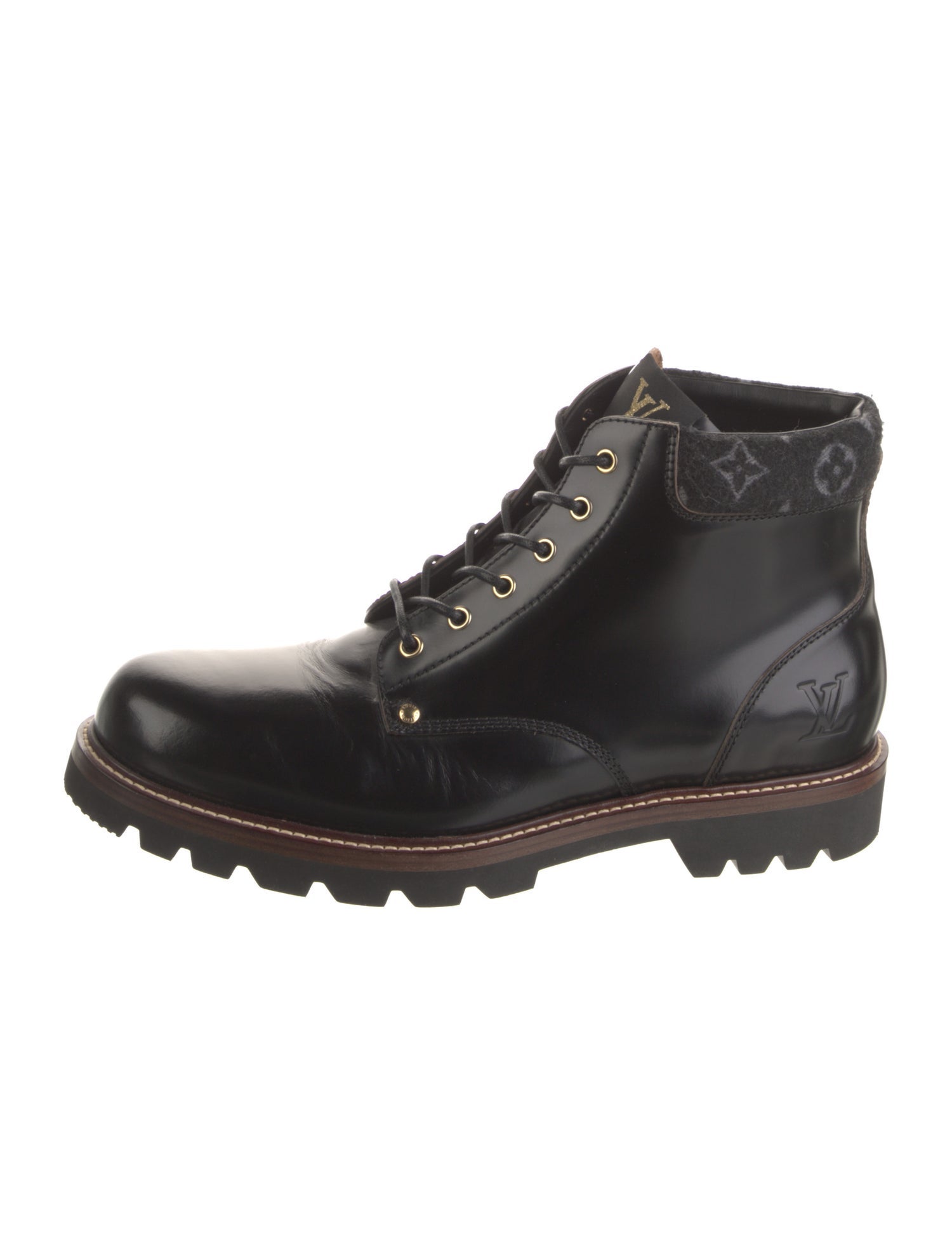 Louis Vuitton LV Monogram Leather Combat Boots
