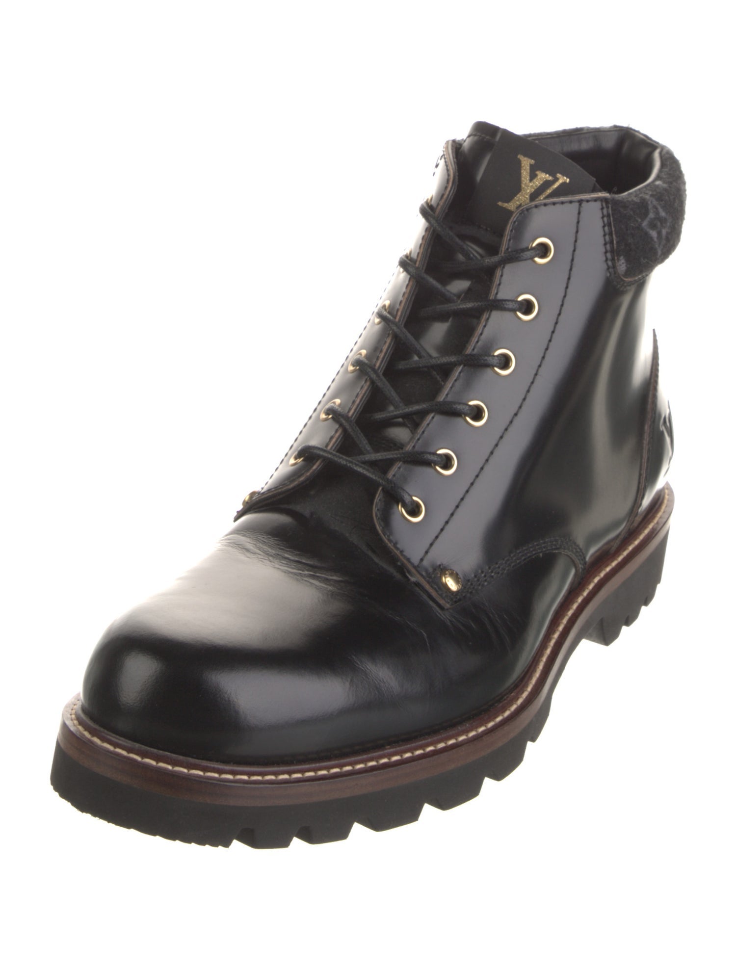 Louis Vuitton LV Monogram Leather Combat Boots