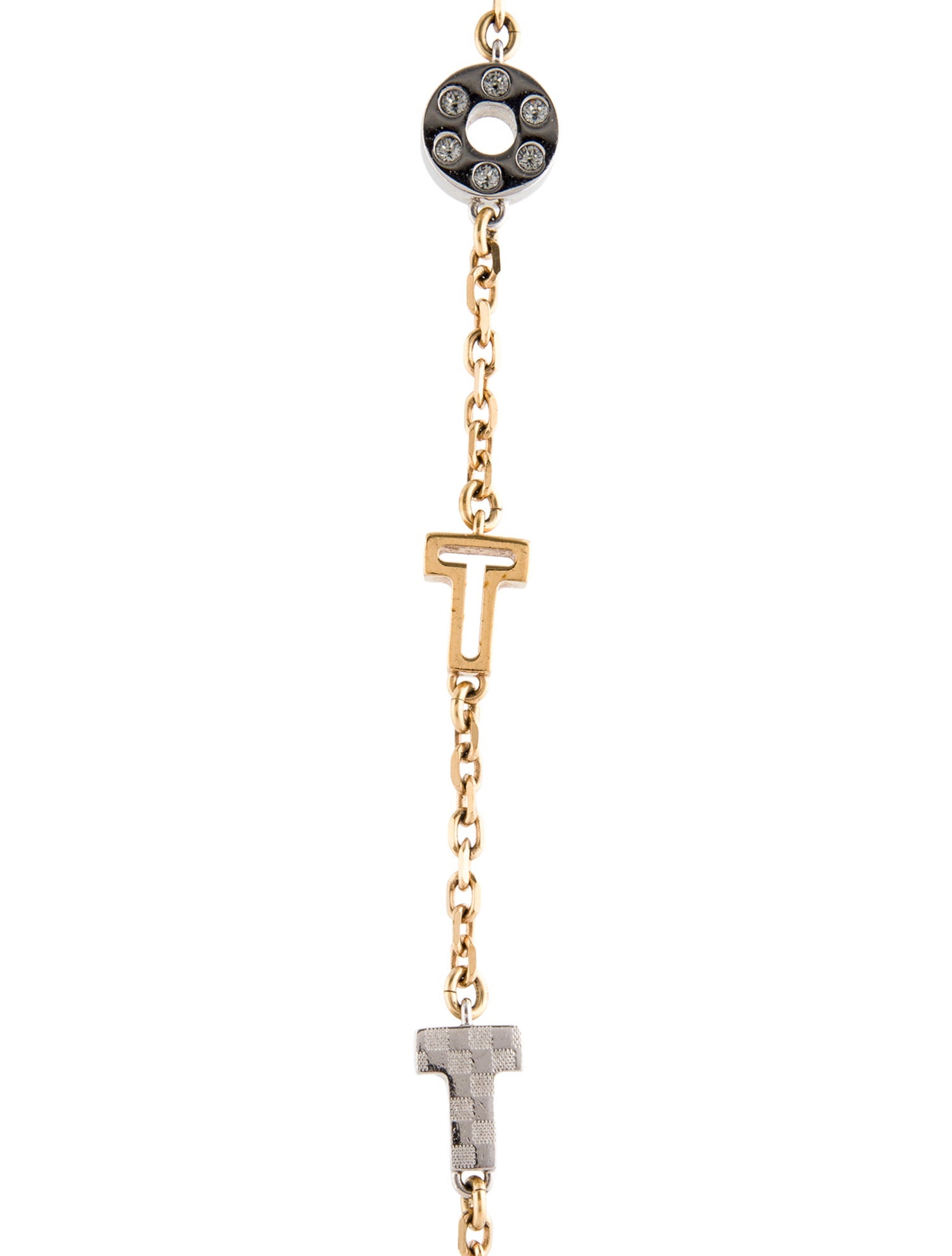 Louis Vuitton Crystal Sort Whirl Love Letters Station Necklace
