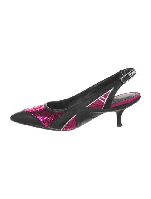 Louis Vuitton Leather Colorblock Pattern Slingback Pumps