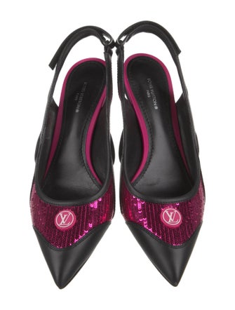 Louis Vuitton Leather Colorblock Pattern Slingback Pumps