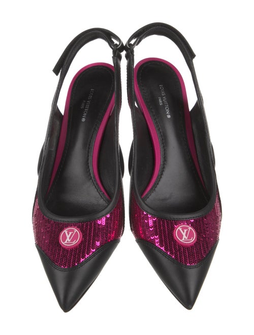 Louis Vuitton Leather Colorblock Pattern Slingback Pumps