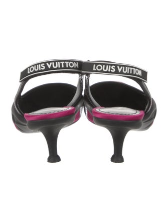 Louis Vuitton Leather Colorblock Pattern Slingback Pumps