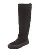 Louis Vuitton Suede Fur Trim Riding Boots