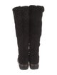 Louis Vuitton Suede Fur Trim Riding Boots